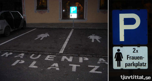 Kvinnoparkeringsplats - Jämställdhet eller diskriminering?