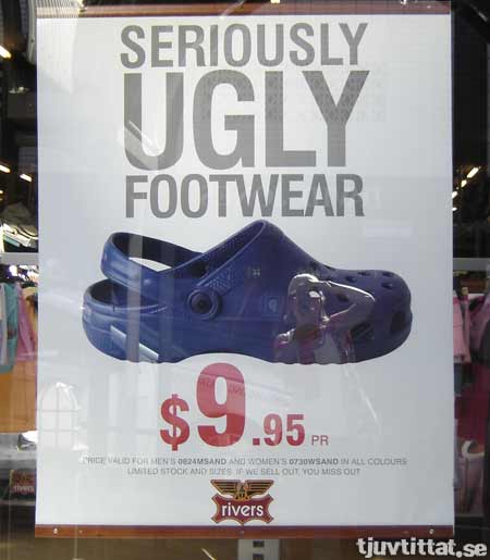 Foppa toffla seriously ugly footwear Australien