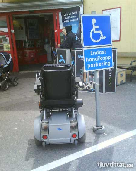 Handikapp parkering permobil