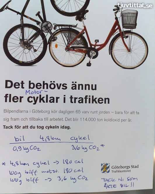 Miljö cykel bil Göteborg utsläpp