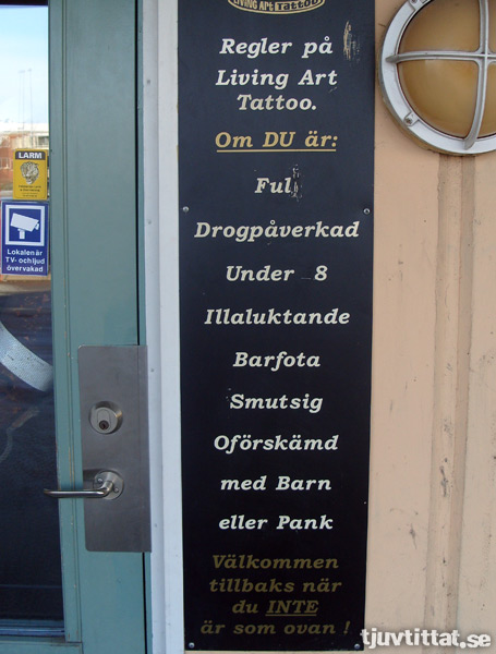 Regler för kunder som vill tatuera sig
