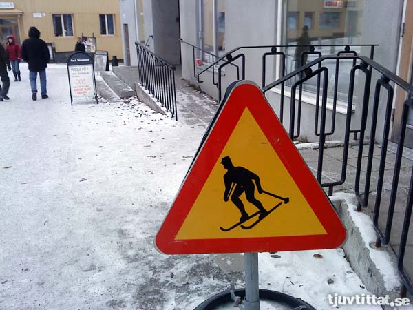 Varning för skidåkare i centrala Kiruna
