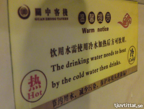 The drinking water needs to heat by the cold water then drinks.
