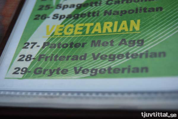Friterad vegetarian på menyn