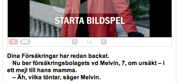 Skärmdump från Aftonbladet.se