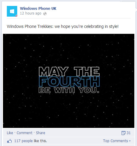 May the 4th be with you, windows phone trekkies